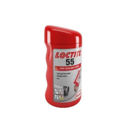 Těsnící šňůra Loctite 55- Akční set - Těsnící šňůra Loctite 55 typ 450. Délka 160 m. Pitná voda max. 90 °C a PN 16. Horká voda max. 130 °C a PN 7. Plyn -20 až 70 °C a PN 5.
Schváleno pro všechny běžné instalace: voda, topení a plyn. Při utěsňování lze spojem otáčet do potřebné pozice i směrem zpět. Návod k použití, je uveden na etiketě. Maximální velikost závitu 4".